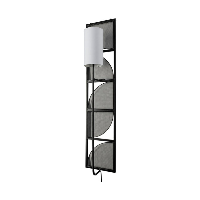 47" Black Metal and Fabric Wallchiere Sconce