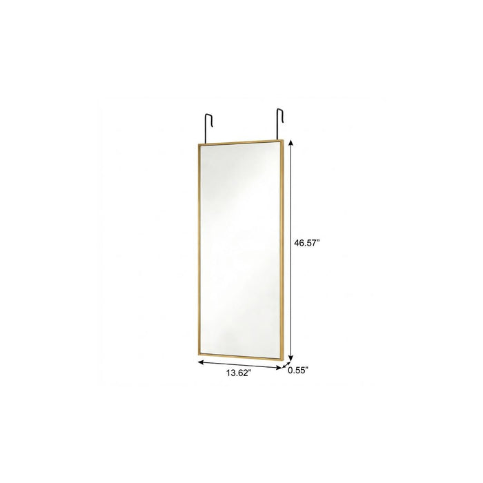47" Gold Aluminum Over the Door Framed Accent Mirror