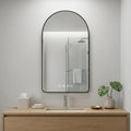 48" Black Aluminum Arch Lighted Framed Anti Fog Bathroom Vanity Mirror