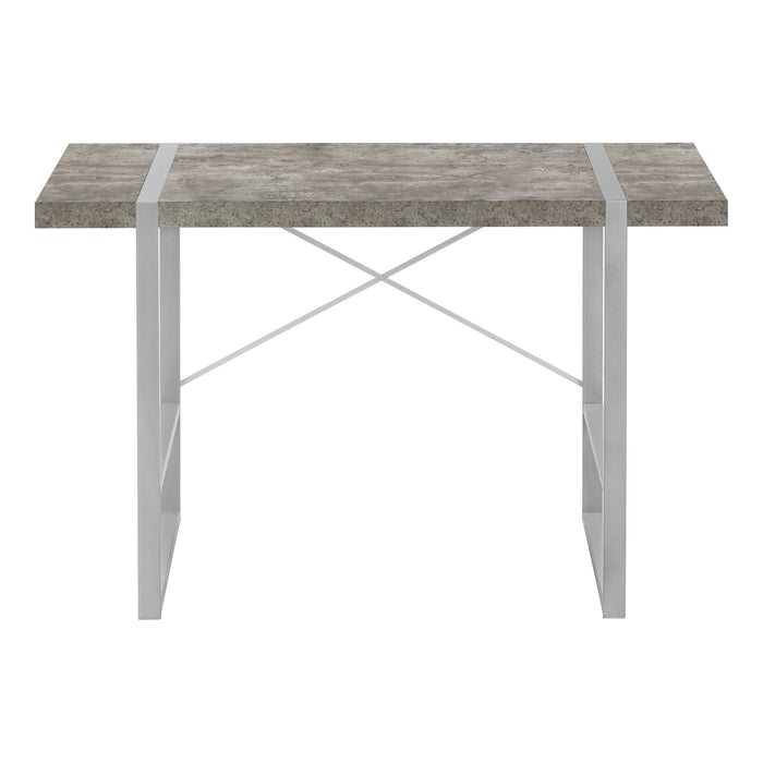 49" Gray and Silver Computer Desk