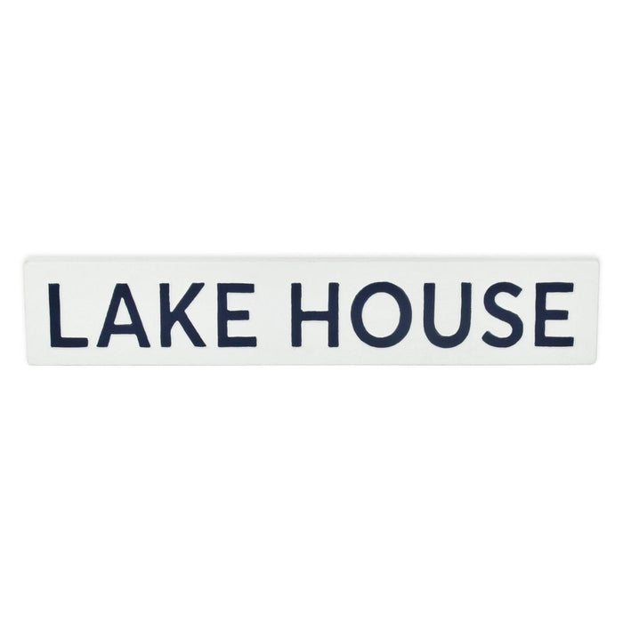 5" X 24" White Lake House Metal Wall Decor