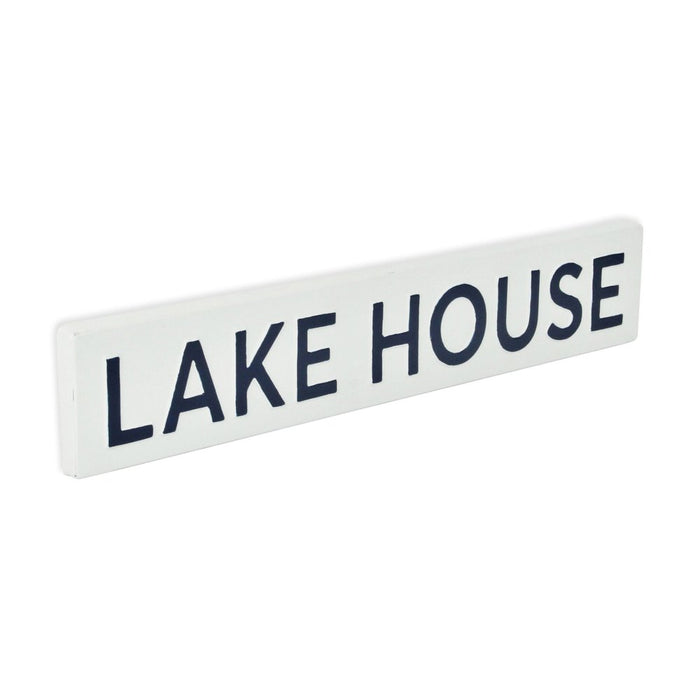 5" X 24" White Lake House Metal Wall Decor