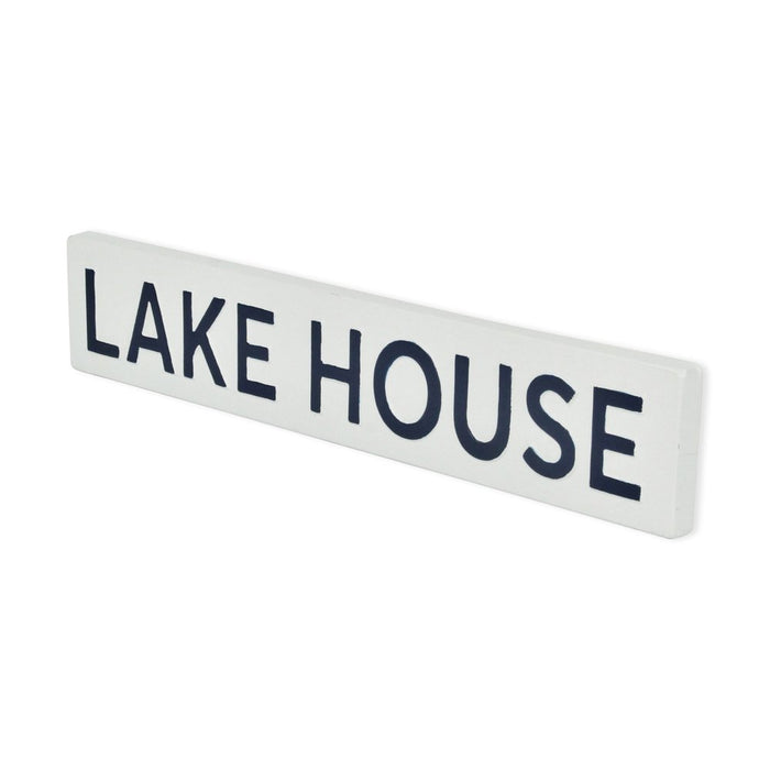5" X 24" White Lake House Metal Wall Decor