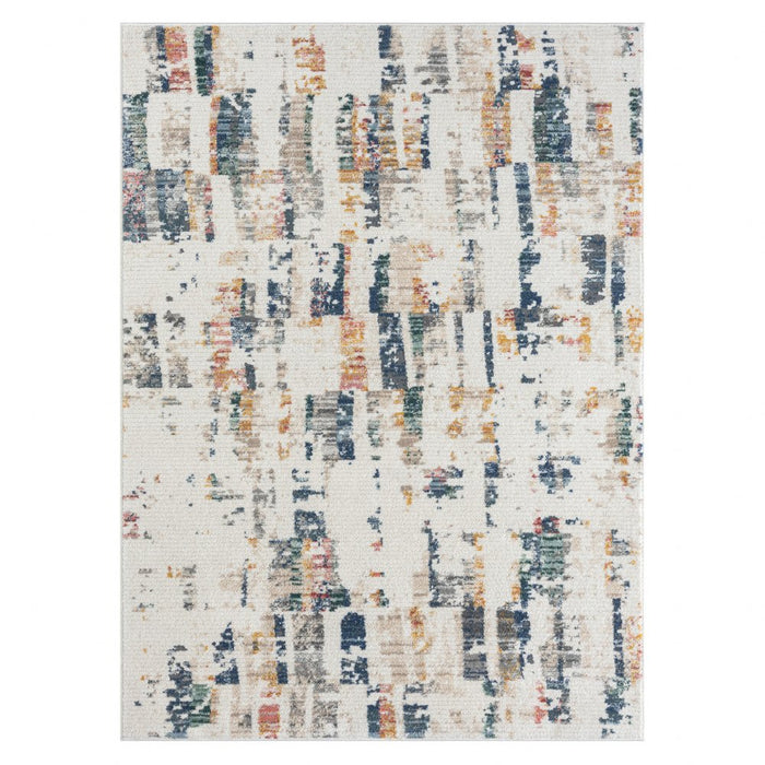 5' X 7' Blue Abstract Area Rug