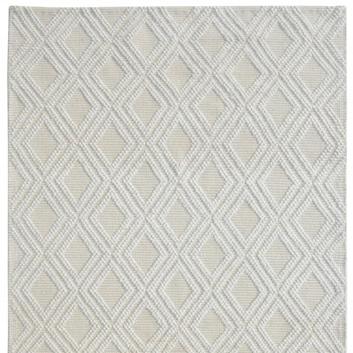 5' X 7' Ivory Geometric Handmade Area Rug