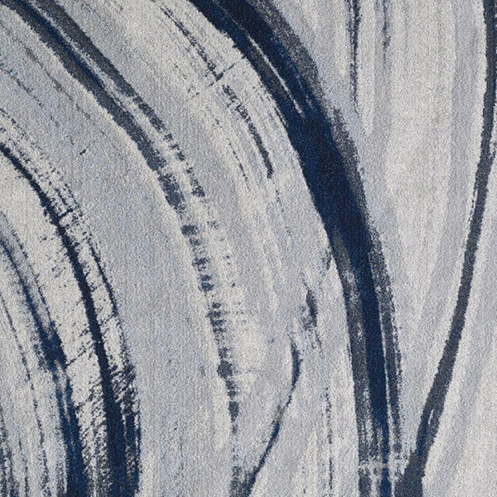 5' X 8' Ivory and Blue Abstract Area Rug