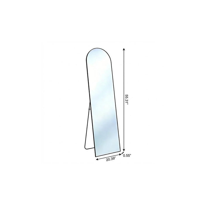 55" Black Aluminum Arch Freestanding And Wall Mounted Framed Full Length Mirror