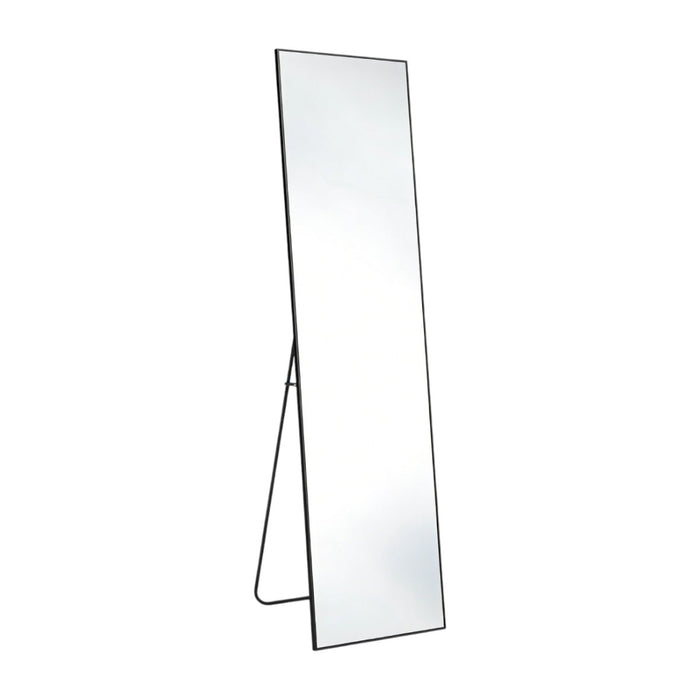 55" Black Aluminum Wall Mount Leaning Or Freestanding Framed Full Length Mirror