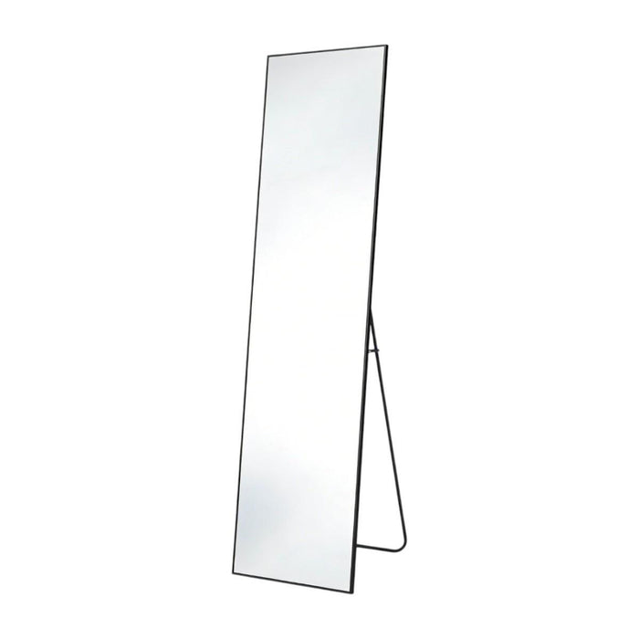 55" Black Aluminum Wall Mount Leaning Or Freestanding Framed Full Length Mirror