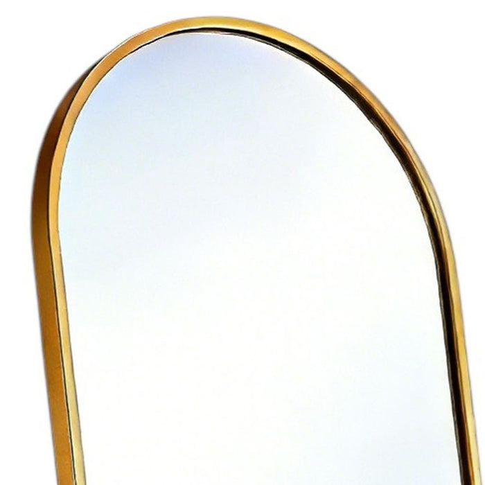 55" Gold Aluminum Arch Freestanding And Wall Mounted Framed Full Length Mirror