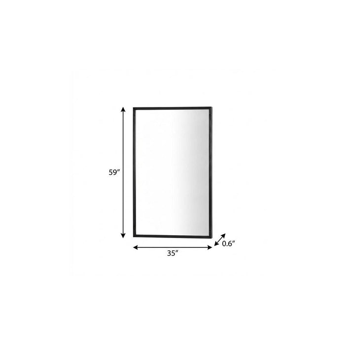 59" Black Metal Framed Standing Mirror