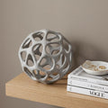 6" Gray Metal Abstract Decorative Orb Tabletop Sculpture