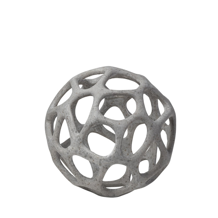 6" Gray Metal Abstract Decorative Orb Tabletop Sculpture