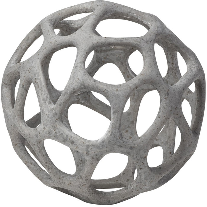 6" Gray Metal Abstract Decorative Orb Tabletop Sculpture