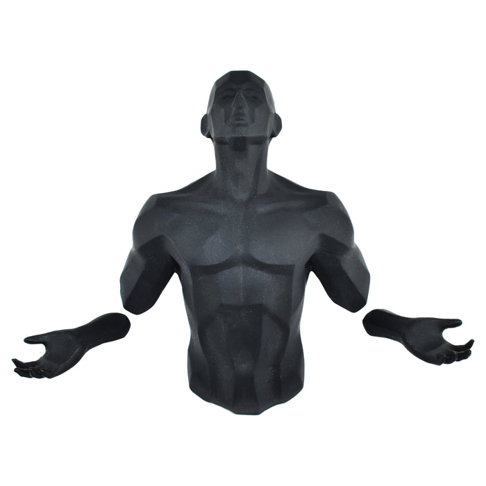 6" X 4" Black Resin Bursting Man Hanging Dimensional Sculpture