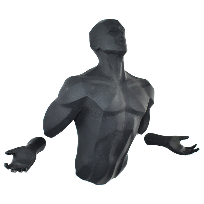 6" X 4" Black Resin Bursting Man Hanging Dimensional Sculpture
