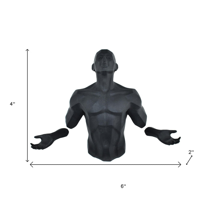 6" X 4" Black Resin Bursting Man Hanging Dimensional Sculpture