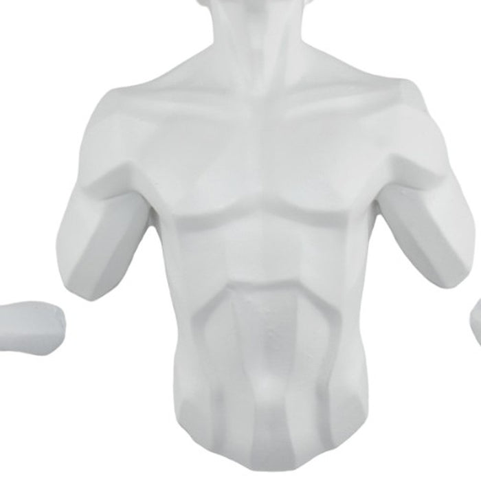 6" X 4" White Resin Bursting Man Hanging Dimensional Sculpture