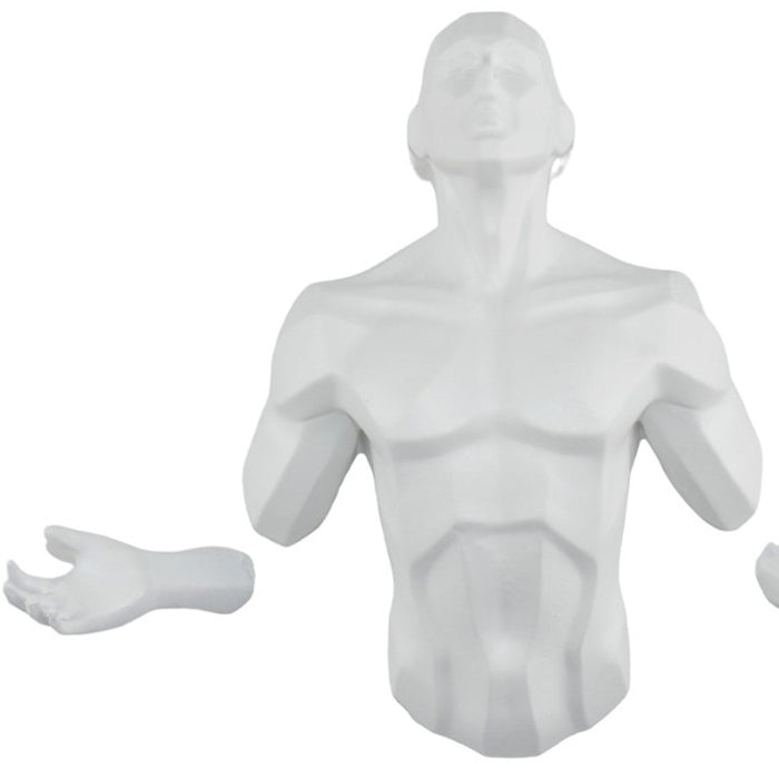 6" X 4" White Resin Bursting Man Hanging Dimensional Sculpture