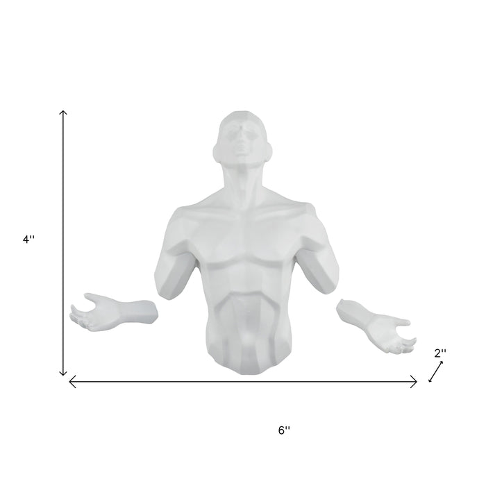 6" X 4" White Resin Bursting Man Hanging Dimensional Sculpture