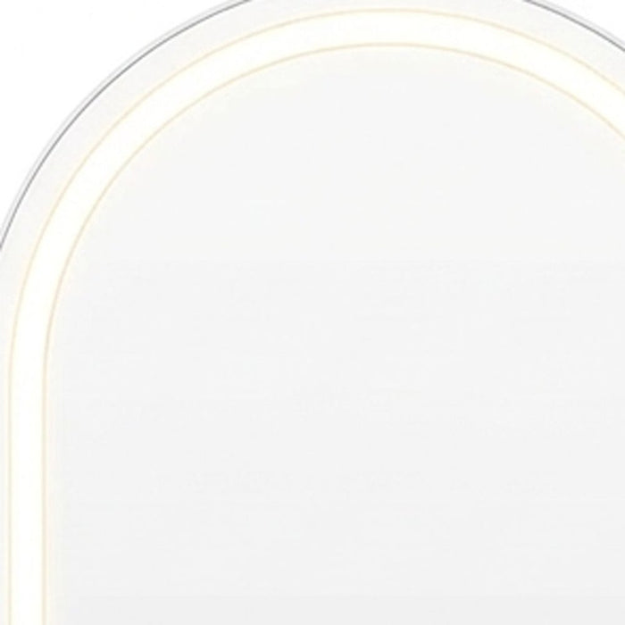 60" Arch Lighted Wall Mounted And Freestanding Frameless Full Length Mirror
