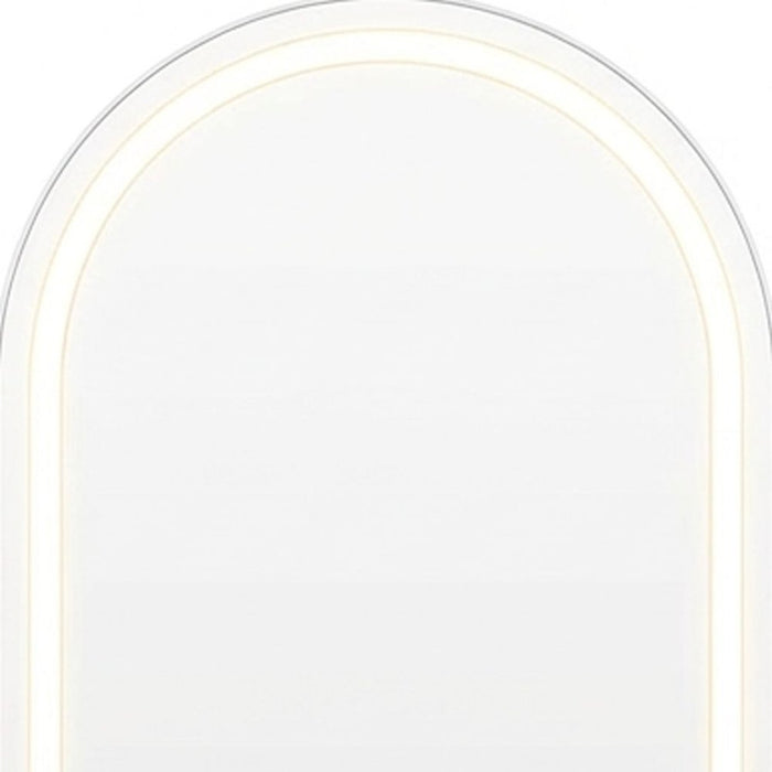 60" Arch Lighted Wall Mounted And Freestanding Frameless Full Length Mirror