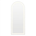 60" Arch Lighted Wall Mounted And Freestanding Frameless Full Length Mirror