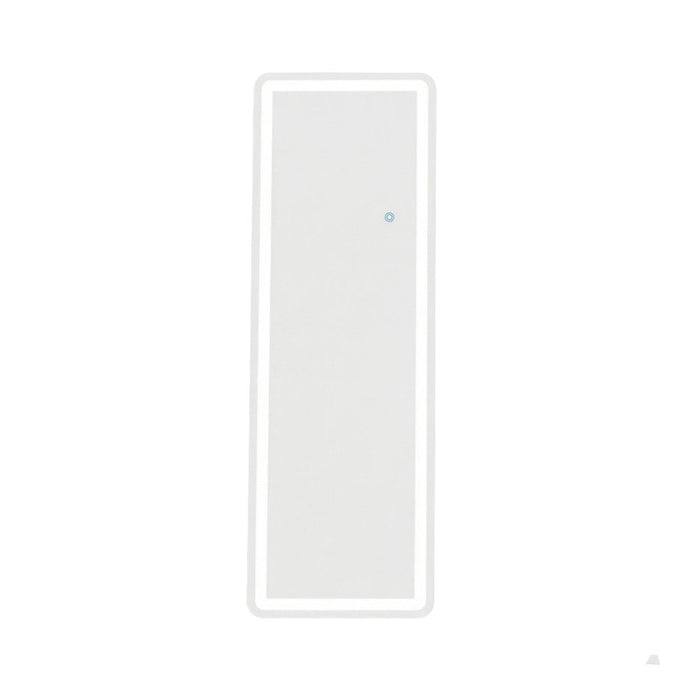 60" Silver Glass Lighted Wall Mounted Leaning And Freestanding Framed Full Length Mirror