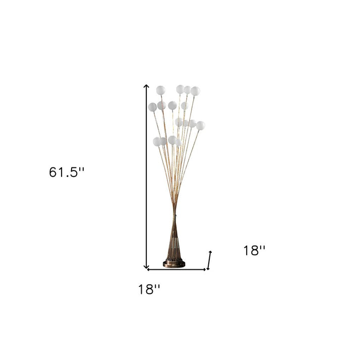 62" Yellow 16 LED Novelty Floor Lamp With White