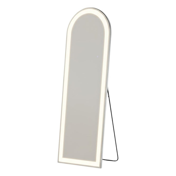 63" Clear Arch Lighted Freestanding and Wall Mount Frameless Full Length Mirror