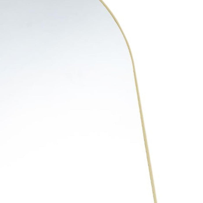 63" Gold Metal Arch Freestanding and Wall Mount Framed Full Length Mirror