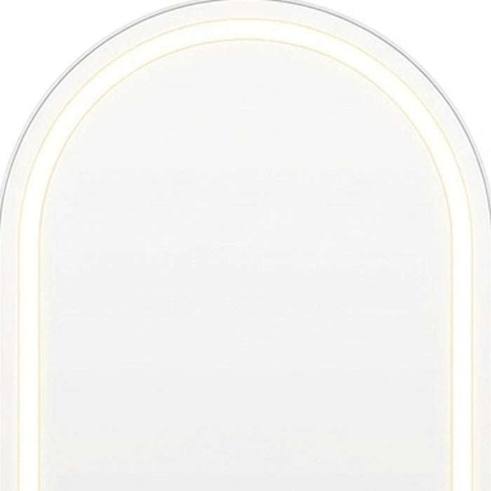 63" Silver Arch Lighted Freestanding And Wall Mounted Framed Full Length Mirror