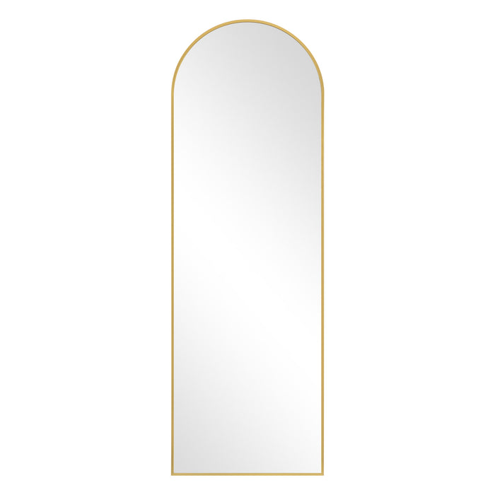 64" Gold Metal Arch Freestanding Framed Standing Mirror