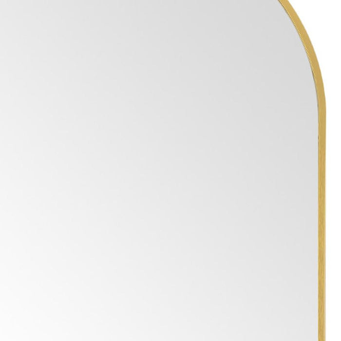 64" Gold Metal Arch Freestanding Framed Standing Mirror