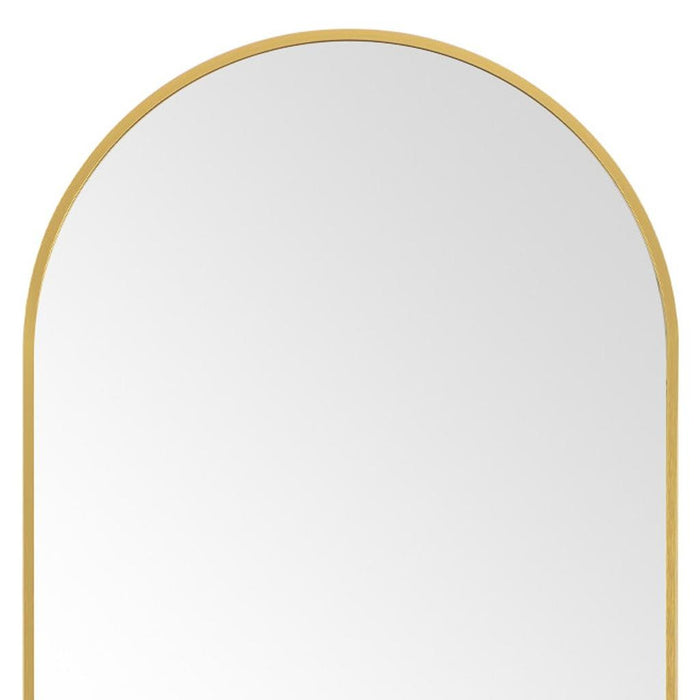 64" Gold Metal Arch Freestanding Framed Standing Mirror