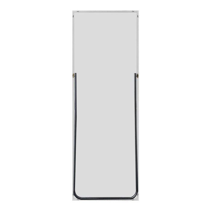64" Silver Metal Wall Mounted And Freestanding Framed Accent Mirror