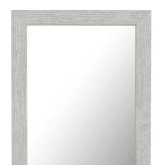 64" White Solid Wood Freestanding Framed Standing Mirror