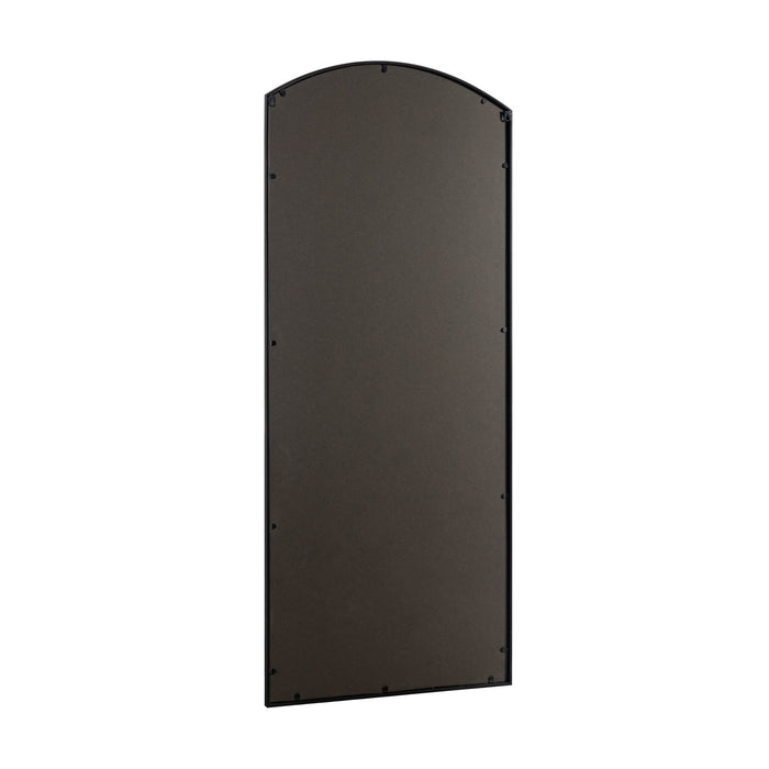 67" Black Metal Geometric Arch Wall Mounted Or Leaning Framed Full Length Mirror