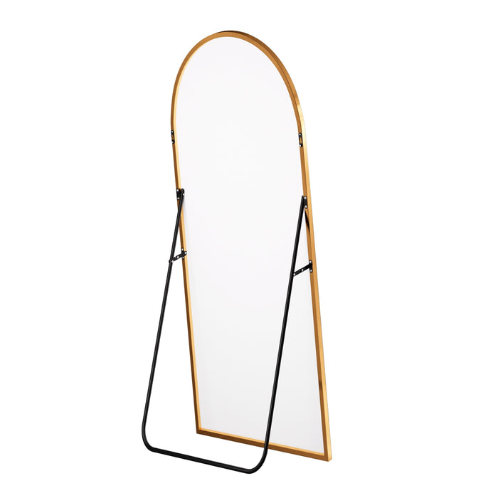 69" Gold Arch Freestanding Framed Full Length Mirror
