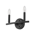 7" Black Metal Vanity Flush Mounted Sconce