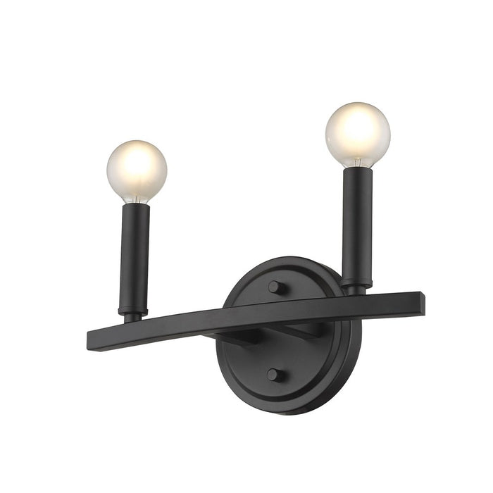 7" Black Metal Vanity Flush Mounted Sconce