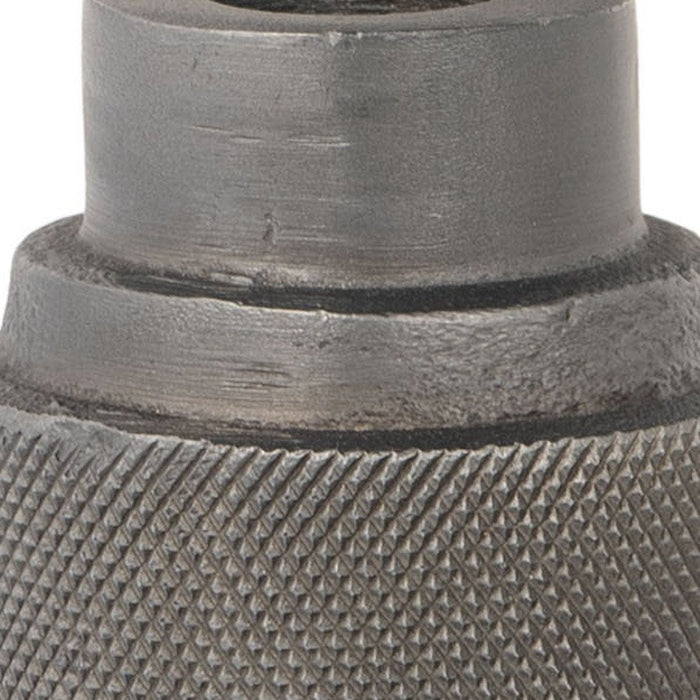 7" Gray Distressed Aluminum Geometric Tabletop Taper Candle Holder
