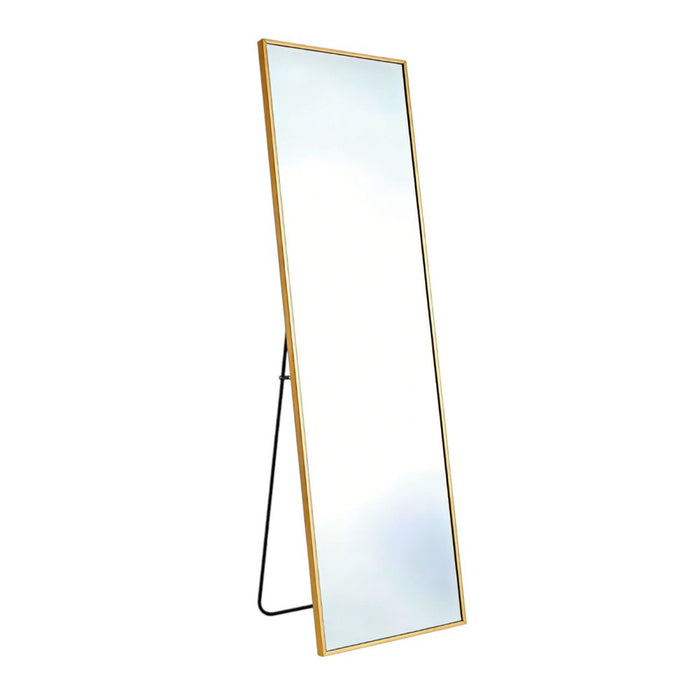 70" Gold Aluminum Freestanding And Wall Mounted Framed Full Length Mirror