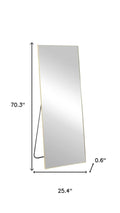 70" Gold Metal Wall Mounted Leaning And Freestanding Framed Standing Mirror