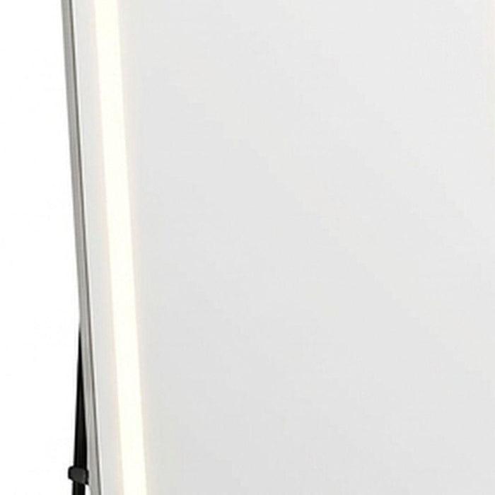 70" Silver Lighted Freestanding And Wall Mounted Framed Full Length Mirror