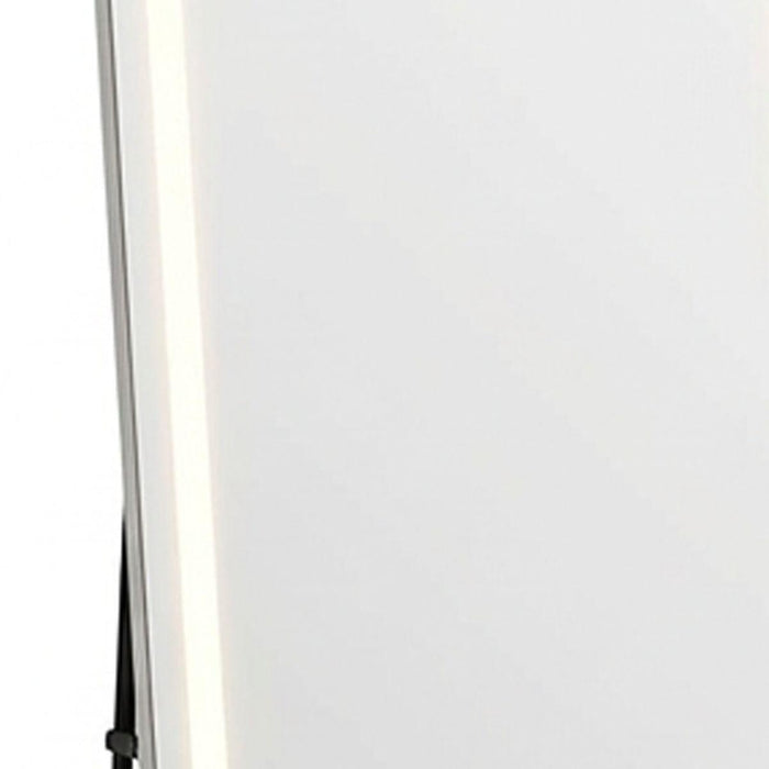 70" Silver Lighted Freestanding And Wall Mounted Framed Full Length Mirror