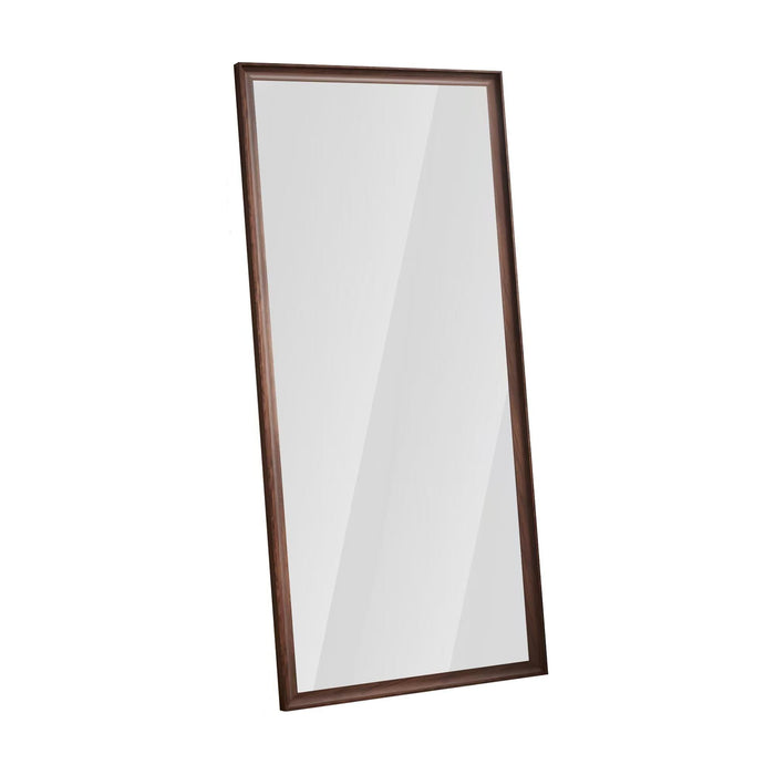 71" Brown Wood Wall Mounted And Leaning Framed Full Length Mirror