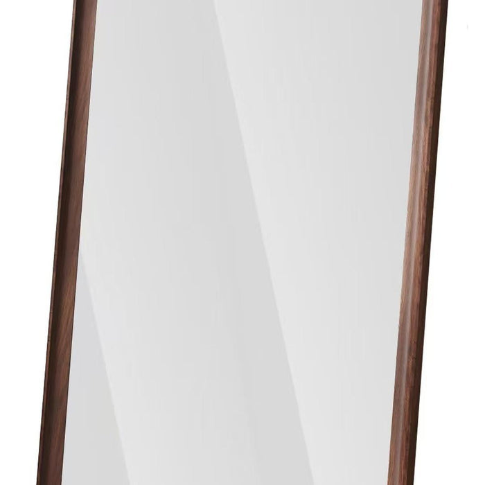 71" Brown Wood Wall Mounted And Leaning Framed Full Length Mirror