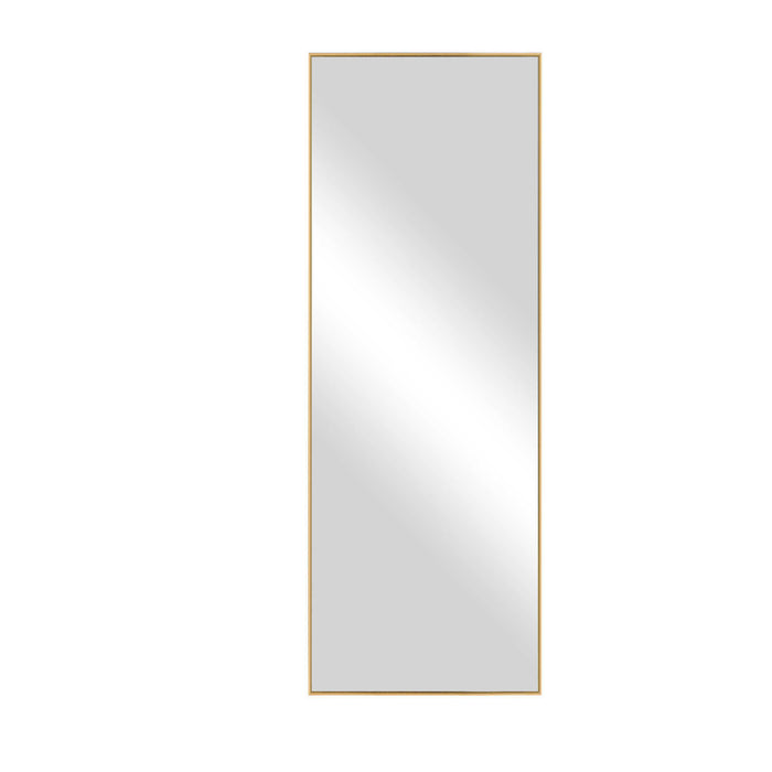 71" Gold Metal Leaning Framed Full Length Mirror