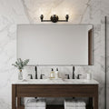 8" Black And Clear Metal and Glass Vanity Flush Mounted Sconce